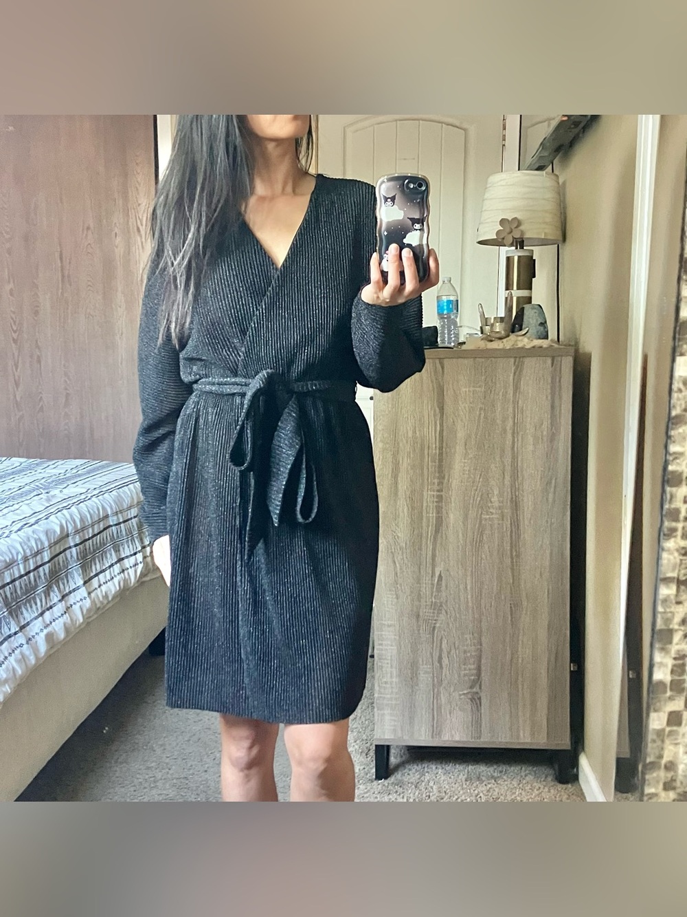 H&M pleated shimmer dress